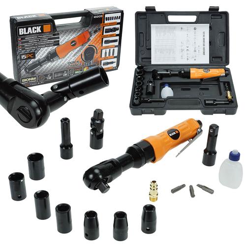 Black - Tools Pneumatikus racsnis kulcs készlet 15DB-os  - 12209